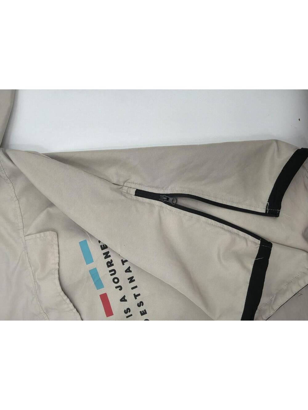 Brooklyn Cloth Tan Hooded Happiness Journey Quote Windbreaker Mens Size Xl - Picture 8 of 8